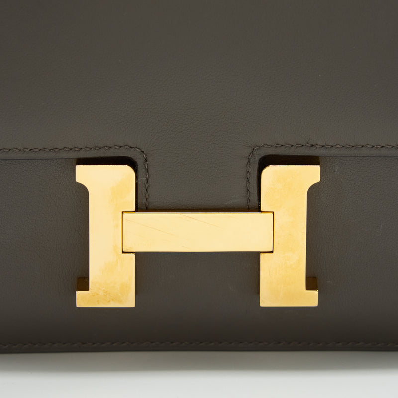 Hermes Mini Constance Swift 8F Gris Etain RGHW Stamp Y