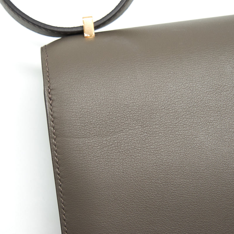 Hermes Mini Constance Swift 8F Gris Etain RGHW Stamp Y