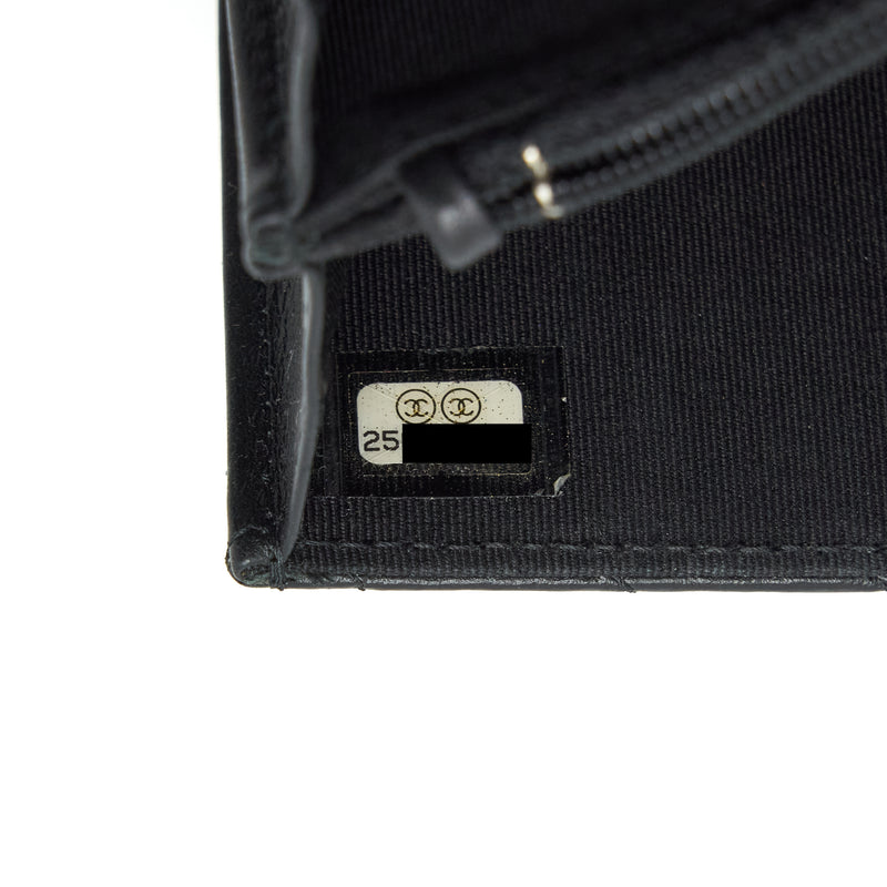 Chanel 2.55 Square Wallet On Chain Chevron Calfskin So Black