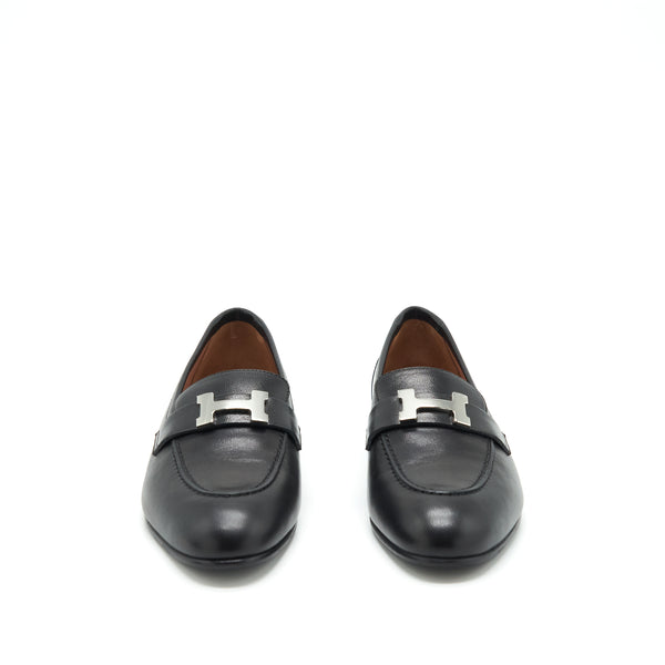 Hermes Size 38 Paris Loafer Black SHW