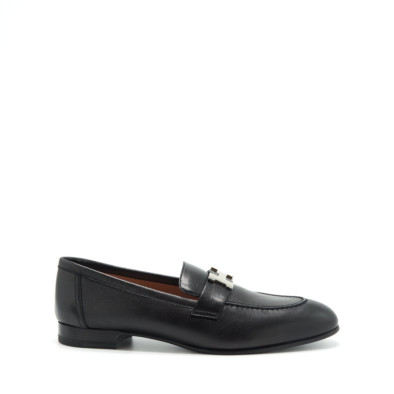 Hermes Size 38 Paris Loafer Black SHW