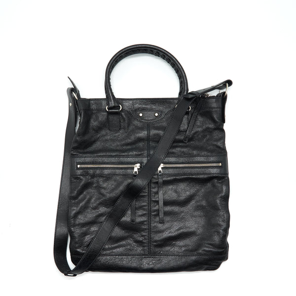 Balenciaga Top Handle Vertical Tote Bag Black SHW