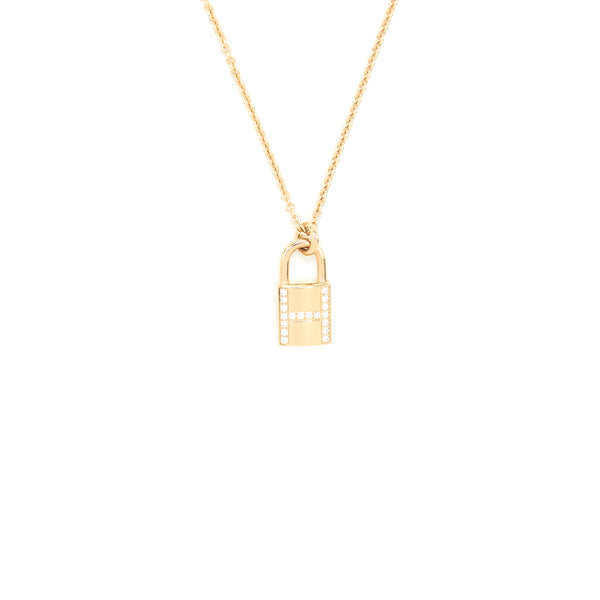 Hermes Amulette Cadenas Pendant Rose Gold Diamonds