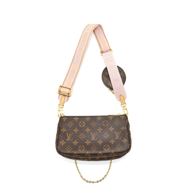 Louis Vuitton Multi Pochette Accessories Rose Clair Monogram Canvas GHW