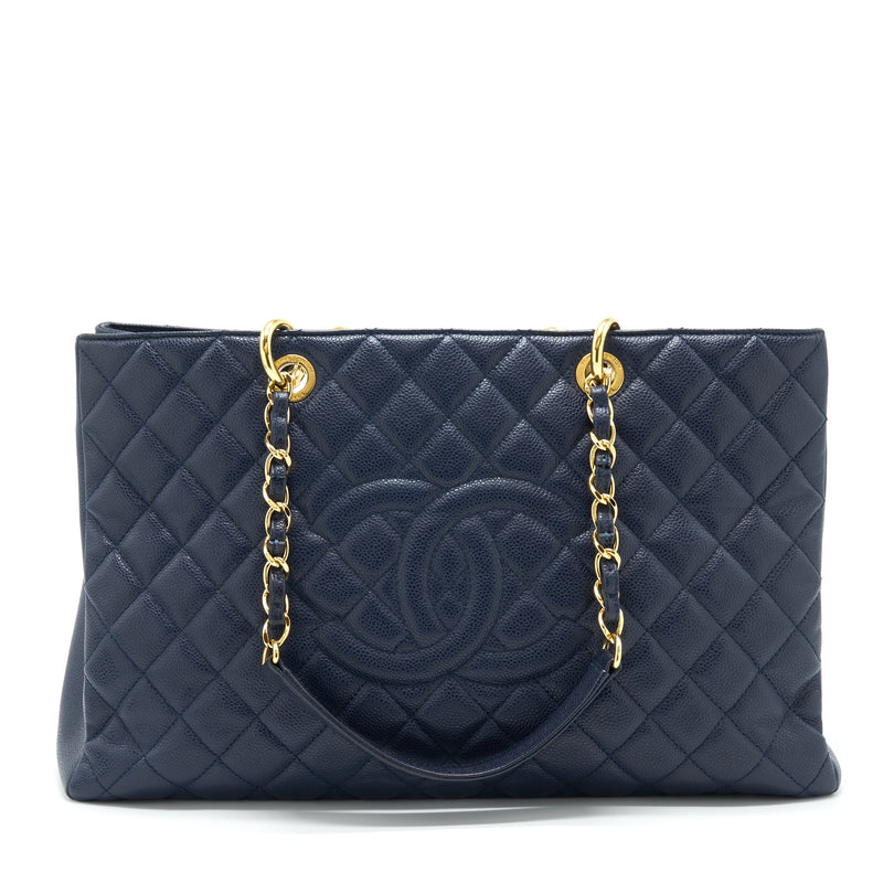 Chanel Grand Shopping Tote XL Caviar Navy GHW