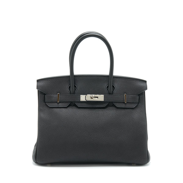 Hermes Birkin 30 Togo Black SHW Stamp Square R