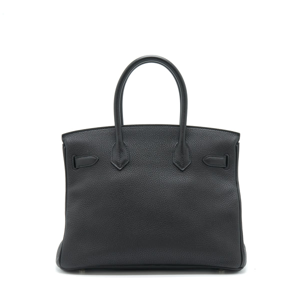 Hermes Birkin 30 Togo Black SHW Stamp Square R