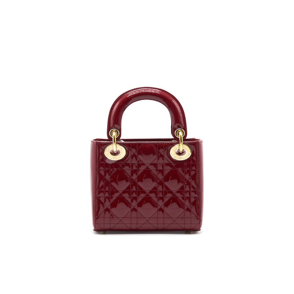 Dior Mini Lady Dior Patent Leather Red with GHW