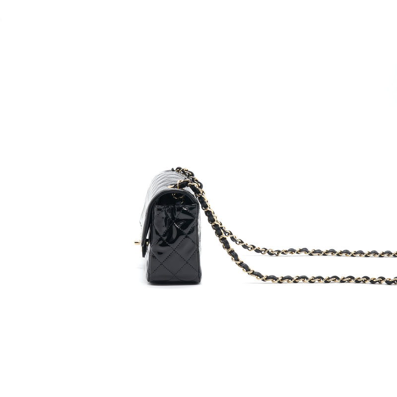 Chanel Mini Rectangular Flap Bag Patent Leather Black with LGHW