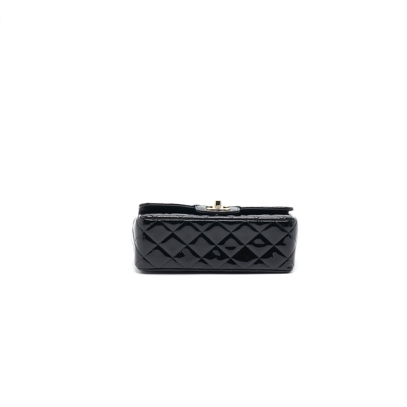 Chanel Mini Rectangular Flap Bag Patent Leather Black with LGHW