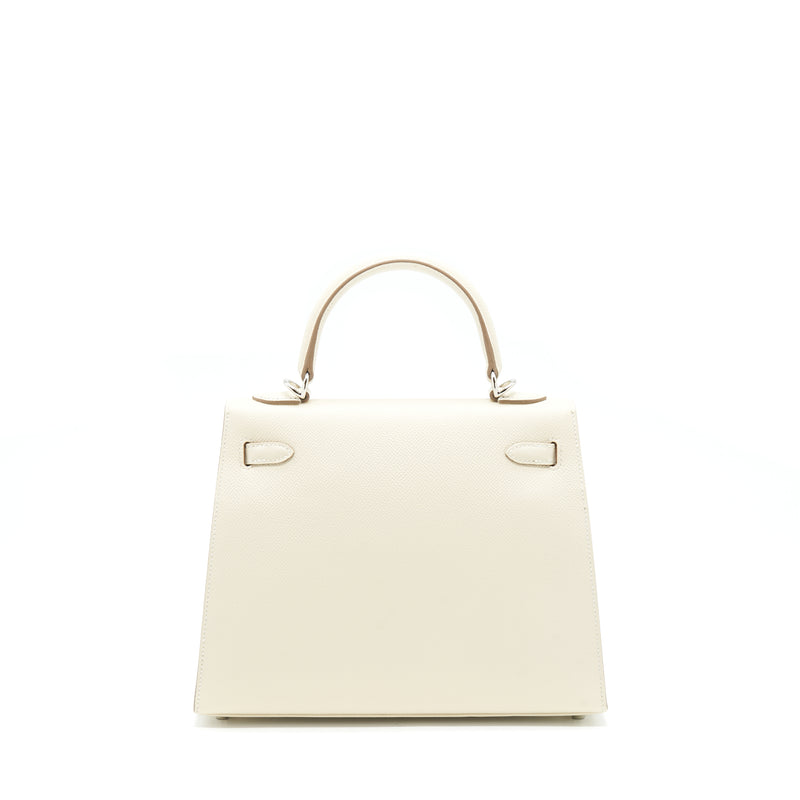 Hermes Kelly 25 Sellier Epsom Craie SHW Stamp Z