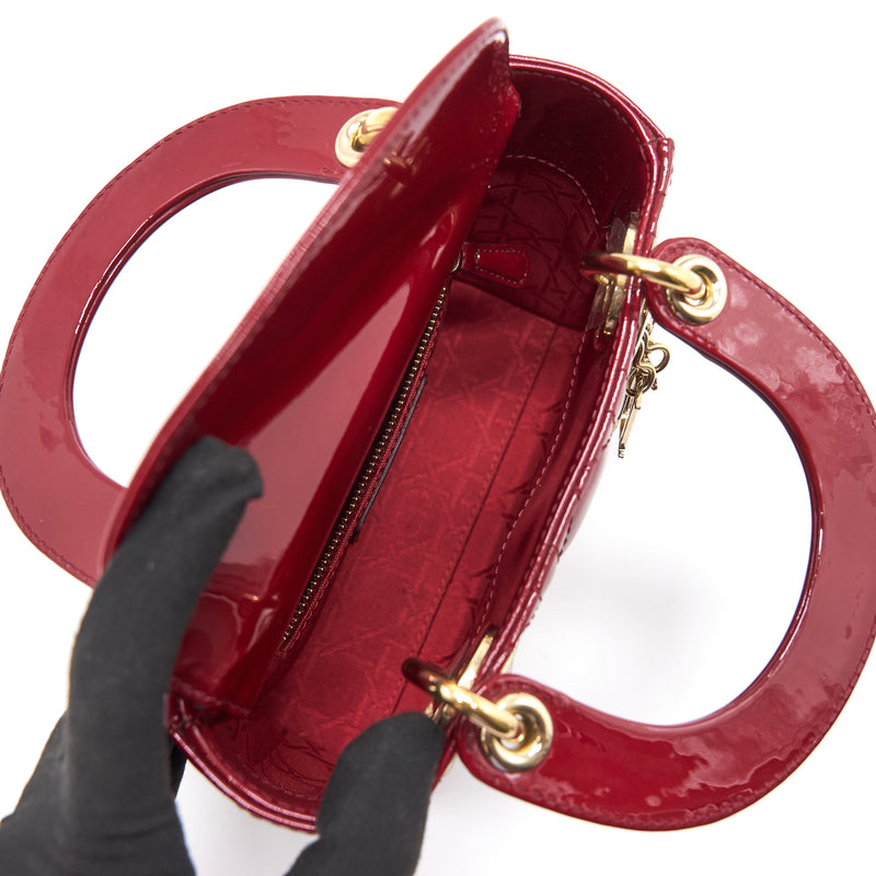 Dior Mini Lady Dior Patent Leather Red with GHW
