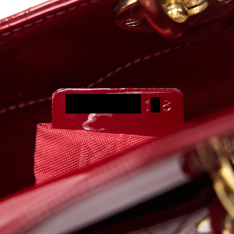 Dior Mini Lady Dior Patent Leather Red with GHW