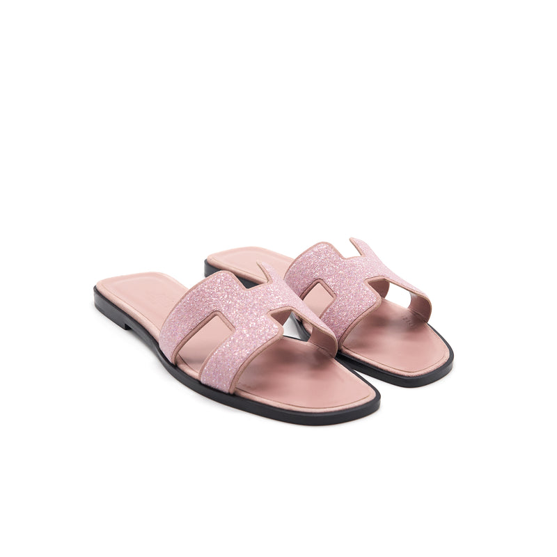 Hermes Oran Sandal Pink Crystal Size 38