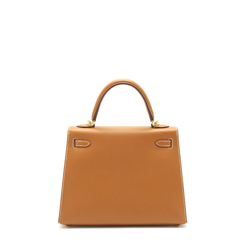 Hermes Kelly 25 Epsom 37 Gold GHW Stamp D