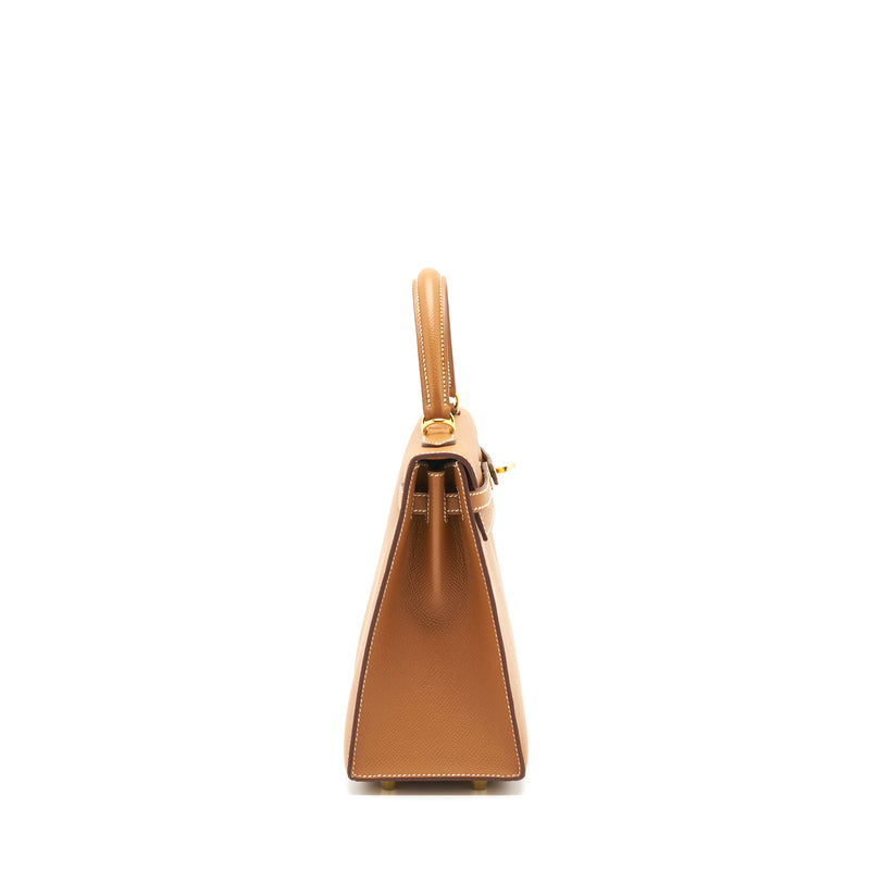 Hermes Kelly 25 Epsom 37 Gold GHW Stamp D