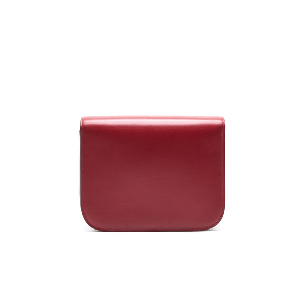 CELINE Medium Classic Box Calfskin Bag Red