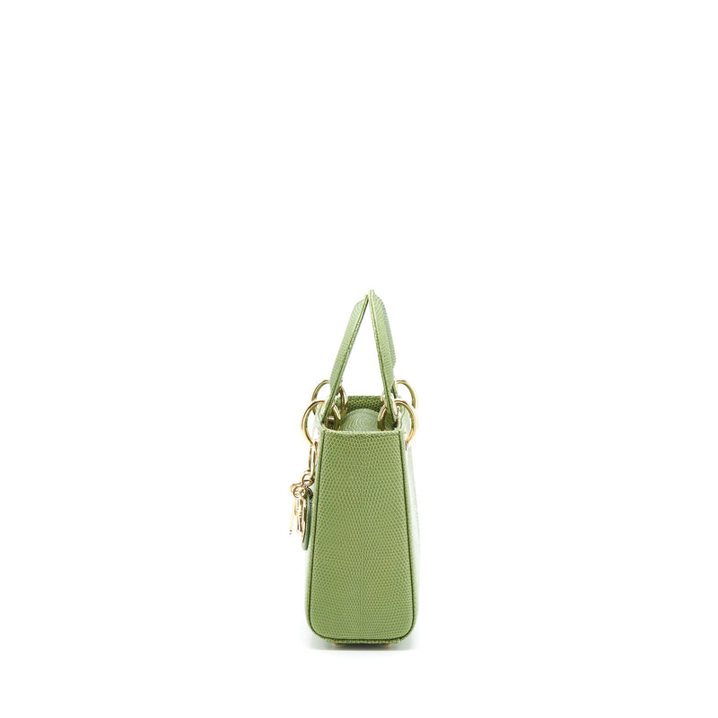 Dior Mini Lady Dior Lizard Light Green SHW