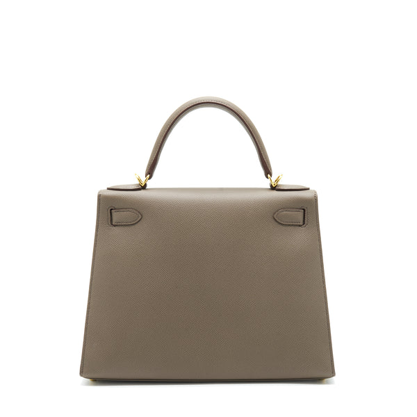 Hermes Kelly 28 Sellier Epsom Gris Etain GHW Stamp D