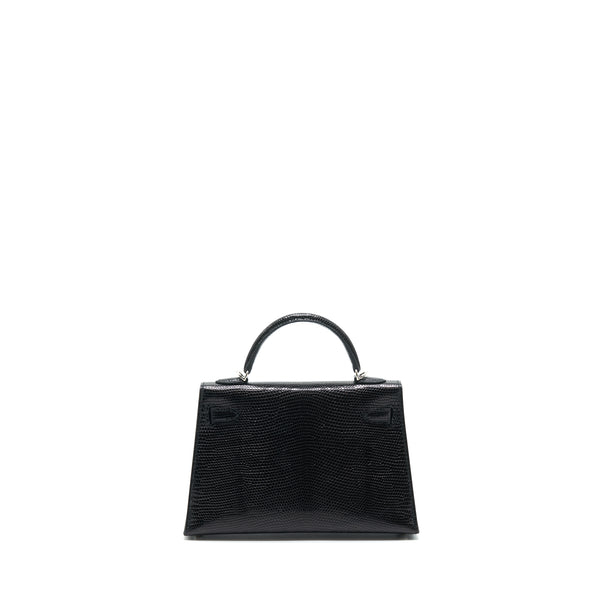 Hermes Mini Kelly 20cm Lizard Black SHW