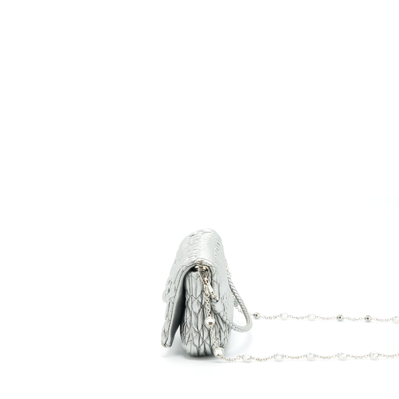 Miu Miu Iconic Crystal Cloque Nappa Silver SHW