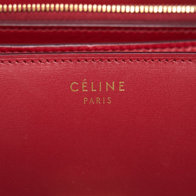 CELINE Medium Classic Box Calfskin Bag Red