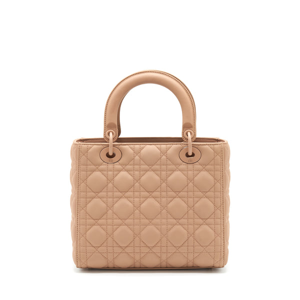 Dior Medium Lady Dior Blush Ultramatte Cannage Calfskin Bag