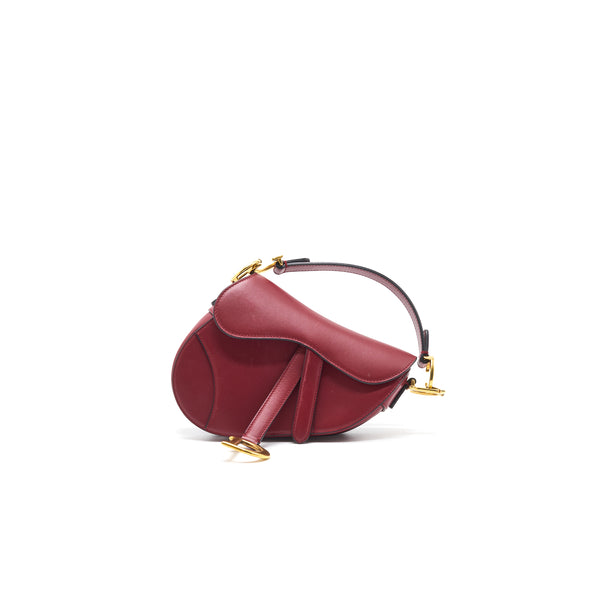 CHRISTIAN DIOR MINI SADDLE RED CALFSKIN