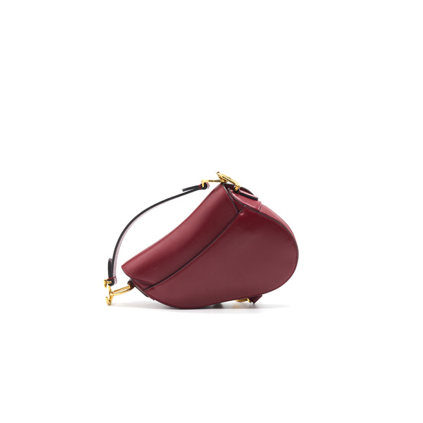 CHRISTIAN DIOR MINI SADDLE RED CALFSKIN