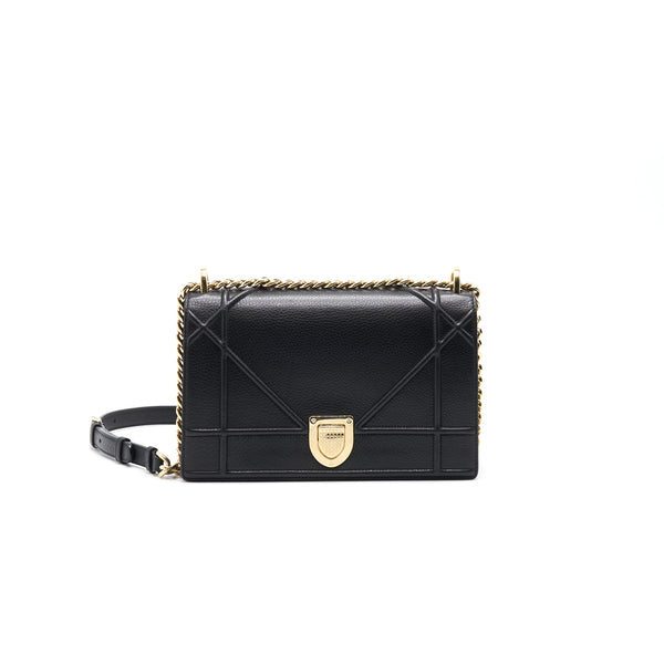 DIOR MEDIUM DIORAMA CALFSKIN SHOULDER BAG BLACK