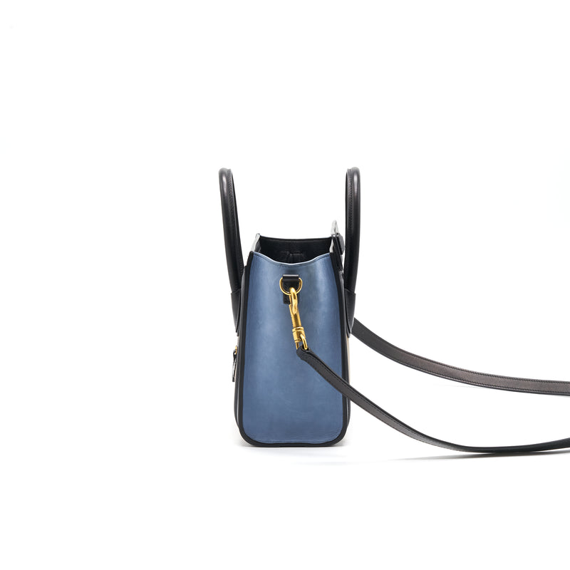 Celine Nano Luggage Bag Multi Color Beige/ Blue /Black
