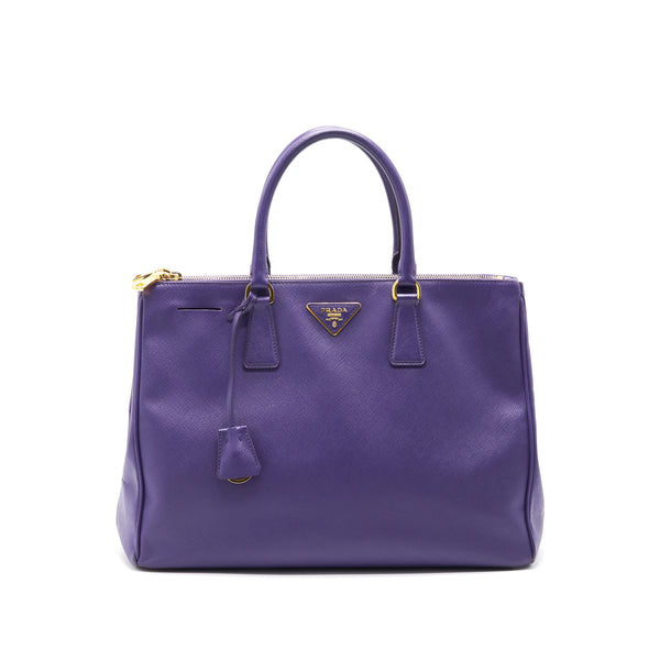 Prada Saffiano Leather Tote Bag Purple GHW