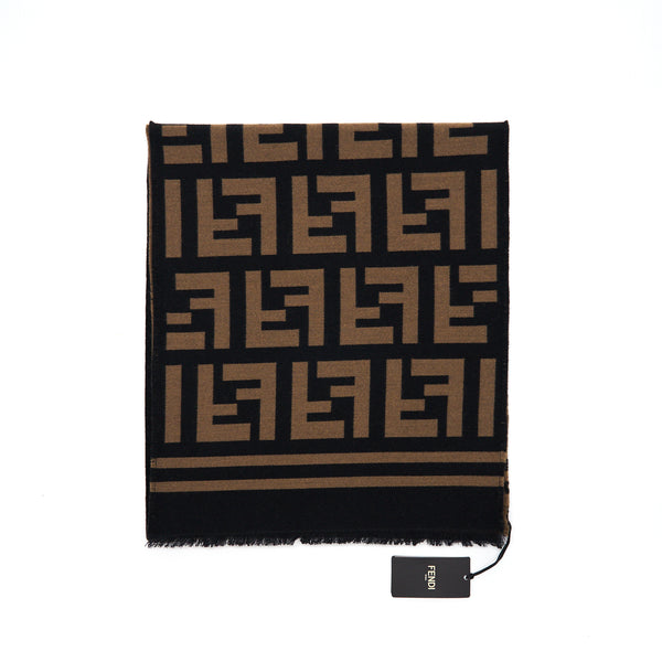 Fendi FF Logo Scarf Wool and Silk Scarf