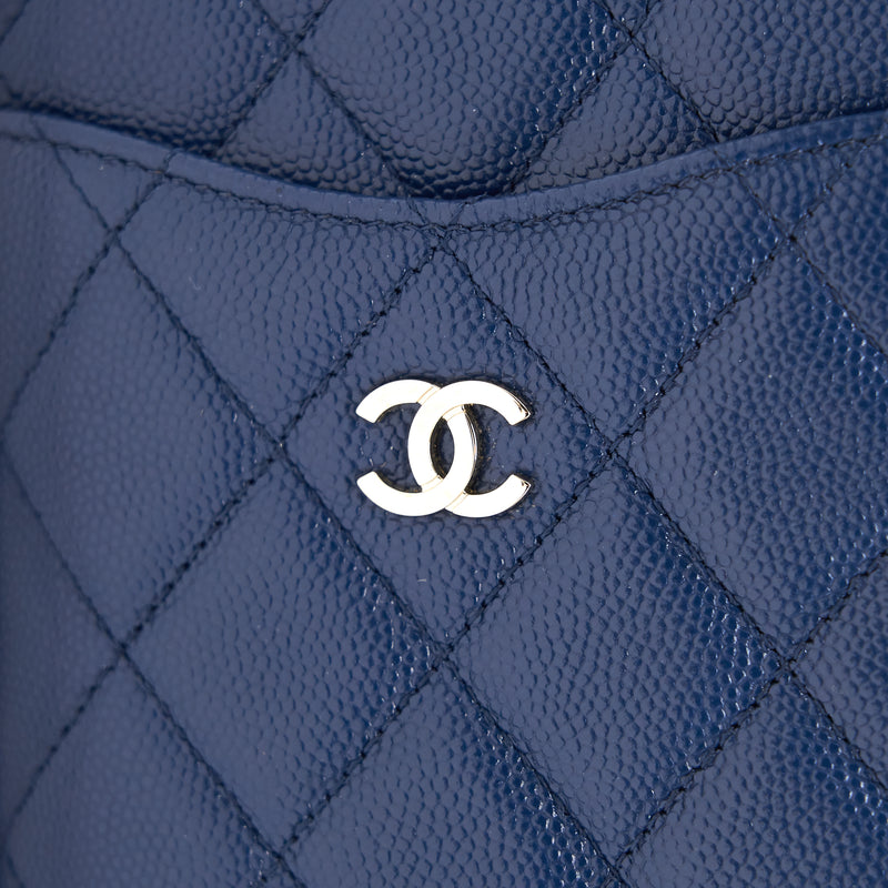 CHANEL PHONE POUCH CAVIAR NAVY BLUE