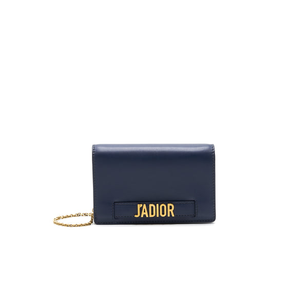 Dior J'a dior Wallet on Chain Navy GHW