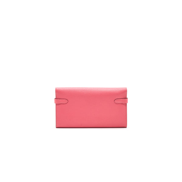 Hermes Kelly Long Wallet Rose Lipstick GHW