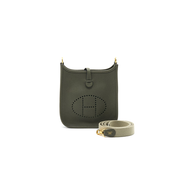 Hermes Mini Evelyne Vert Olive GHW Stamp Y