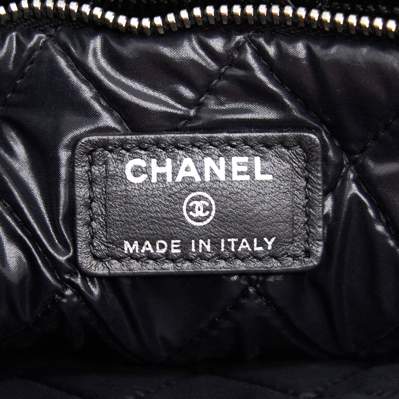 Chanel Patent Leather Fold Over Clutch Black SHW