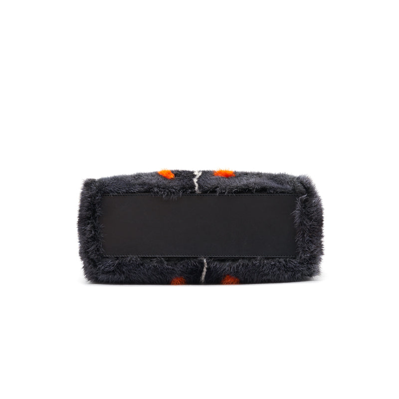 Fendi Mini Peekaboo Mink-Fur & Leather Bag (Strap missing)