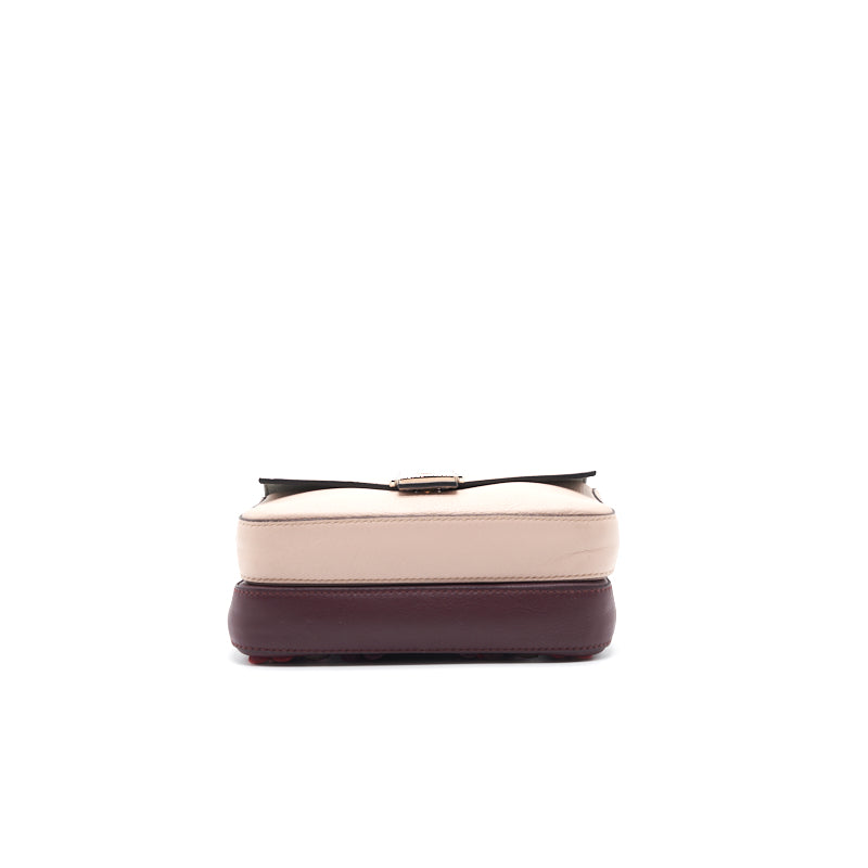 Fendi Plum Flowerland Leather Double Micro Baguette Bag - EMIER