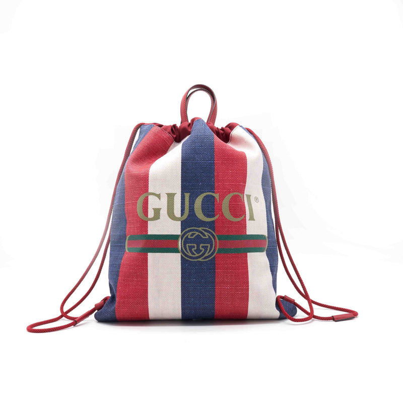 Gucci Soft GG Supreme Drawstring Backpack - EMIER