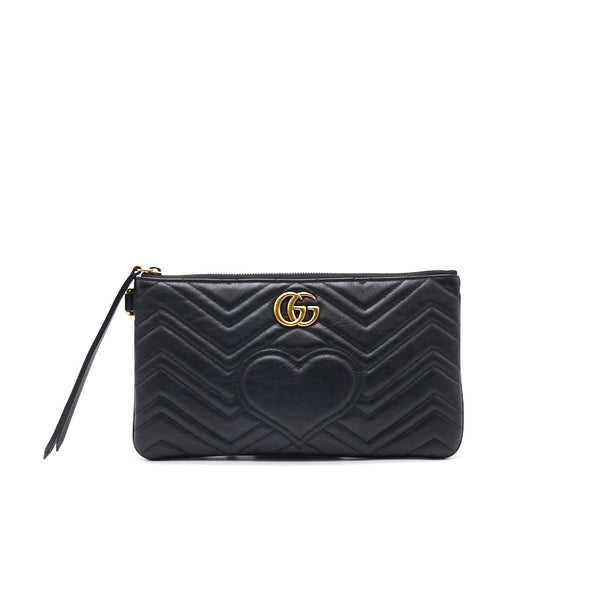 Gucci GG Black Quilted Leather Clutch - EMIER