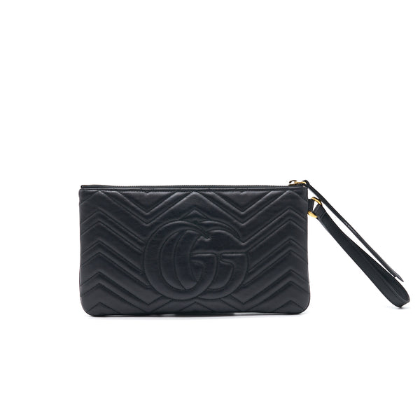 Gucci GG Black Quilted Leather Clutch - EMIER