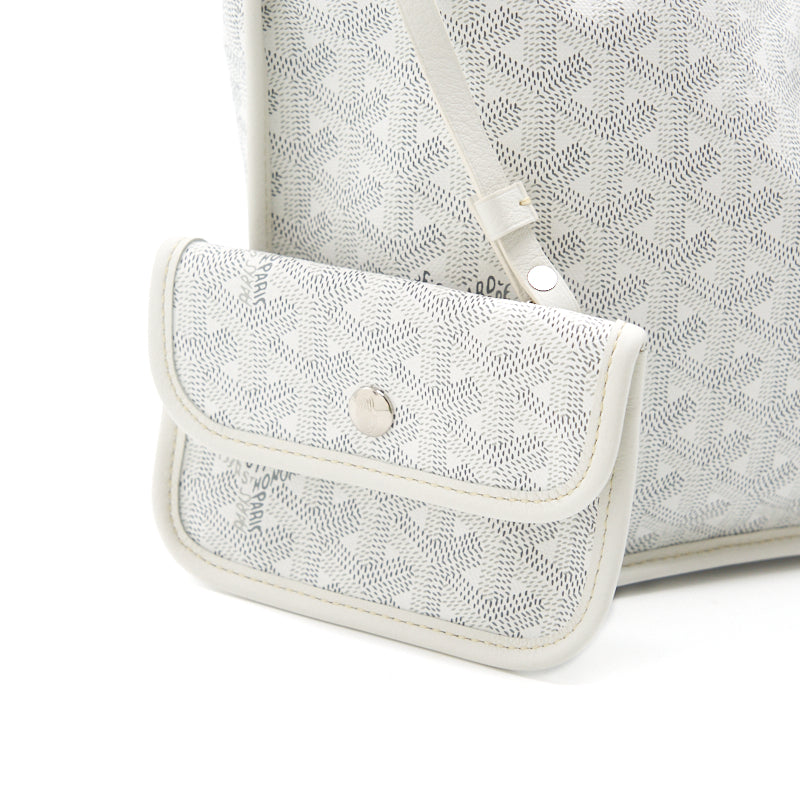 Goyard Goyardine Anjou White Mini Bag Palladium Hardware