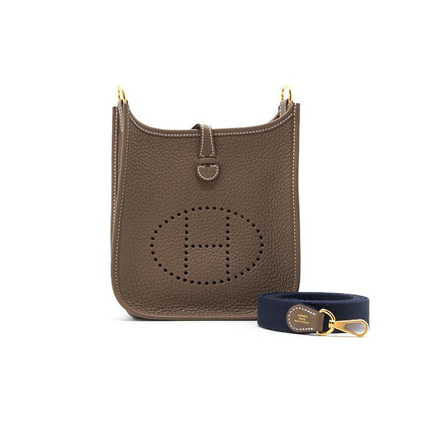 HERMES MINI EVELYNe ETOUPE WITH GHW