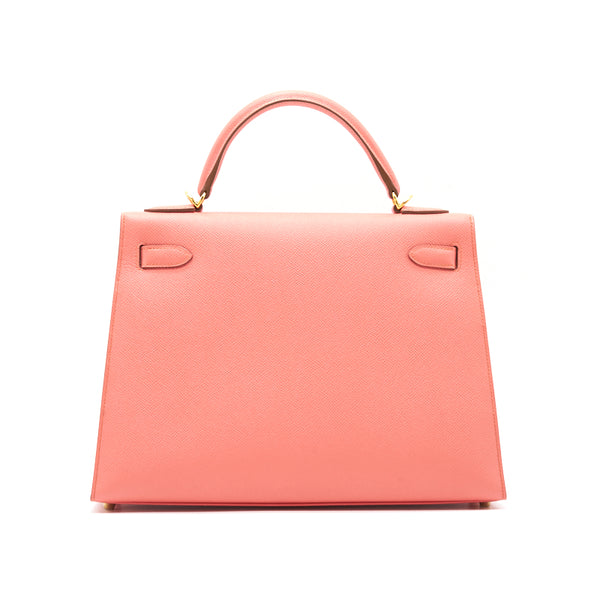 Hermès Kelly 32 Sellier Crevette Pink GHW