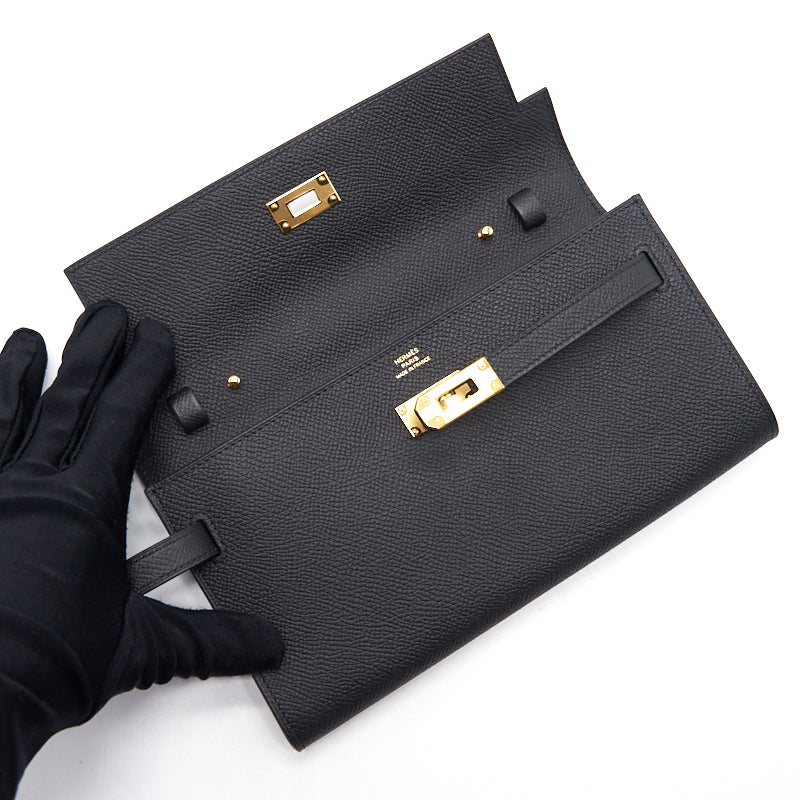 Hermes Classique Kelly To Go Wallet black with GHW year 2020