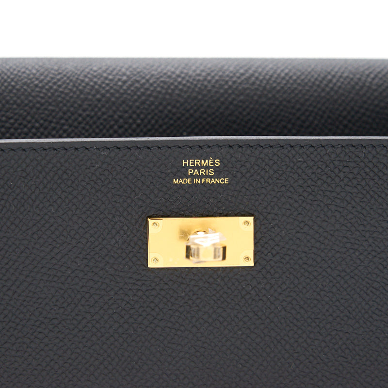 Hermes Classique Kelly To Go Wallet black with GHW year 2020