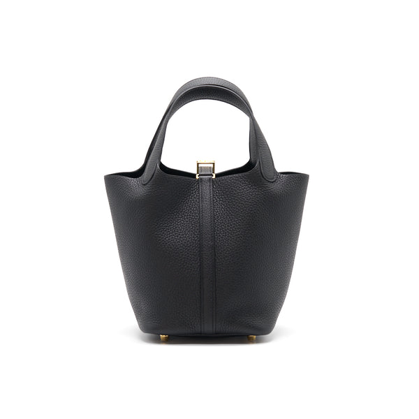 Hermes Picotin 18 Lock Bag Black with GHW stamp z