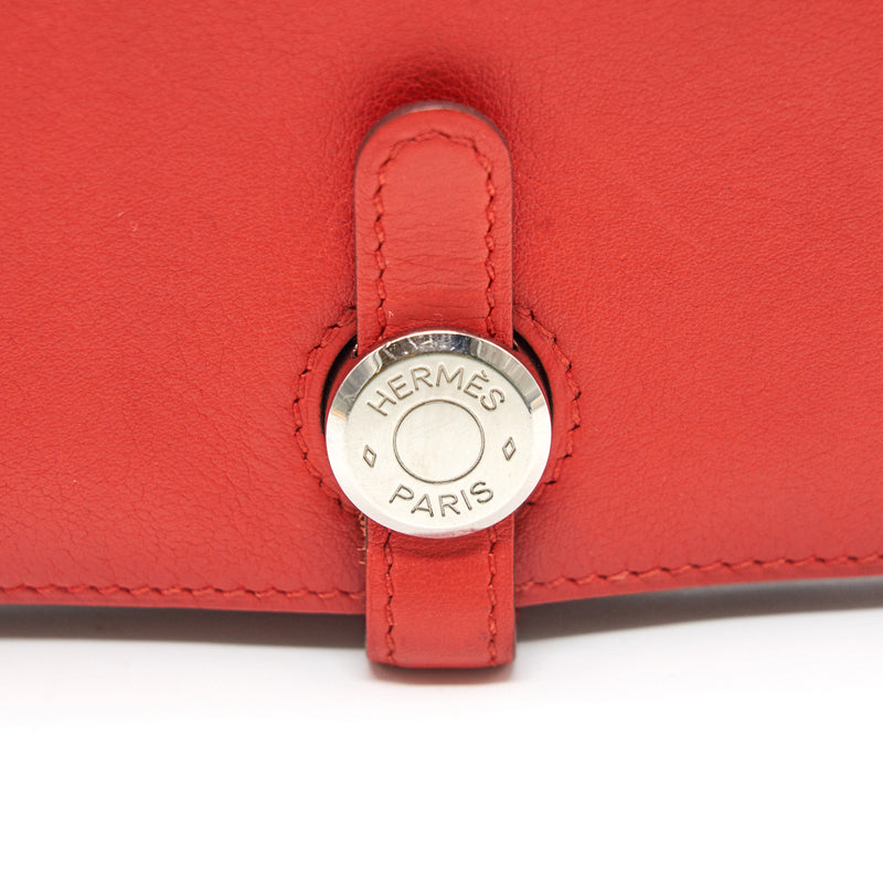 Hermes Dogon Compact Wallet Swift SHW Red